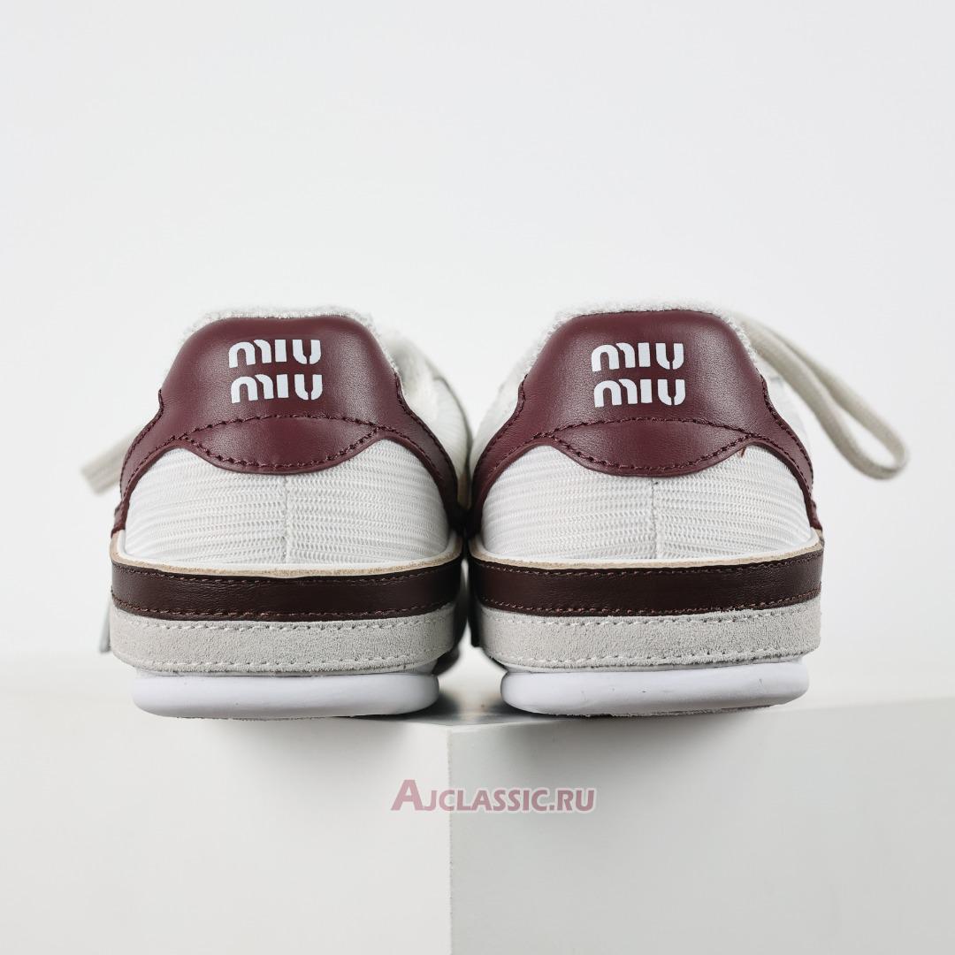 New Miu Miu Gymnasium Sneaker "White Burgundy" 5E428E_71L_F0X97_F_A005 Shoes
