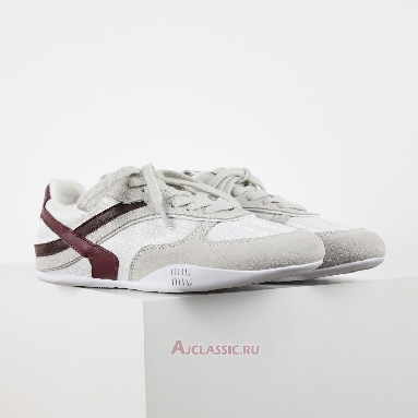 Buy Miu Miu Gymnasium Sneaker White Burgundy White 5E428E_71L_F0X97_F_A005 Quality Reps Replicas Shoes