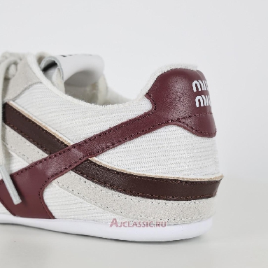 Buy Miu Miu Gymnasium Sneaker White Burgundy White 5E428E_71L_F0X97_F_A005 Quality Reps Replicas Shoes