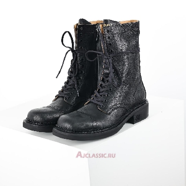 Buy Miu Miu Leather Laced Booties Black Black 5U316E_2KJ_F0002_F_G035 Quality Reps Replicas Shoes