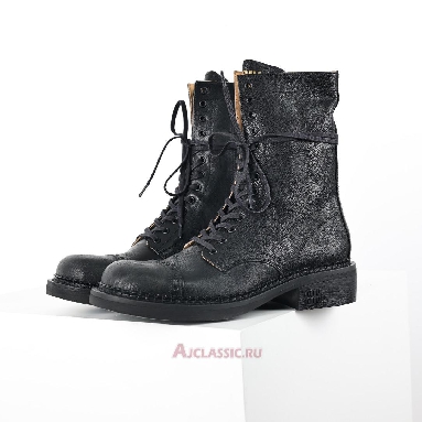 Buy Miu Miu Leather Laced Booties Black Black 5U316E_2KJ_F0002_F_G035 Quality Reps Replicas Shoes