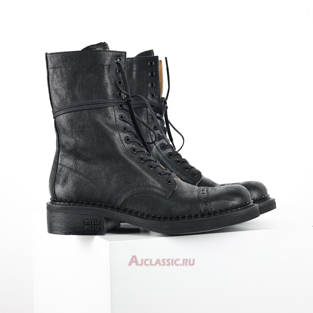 New Miu Miu Leather Laced Booties "Black" 5U316E_2KJ_F0002_F_G035 Shoes