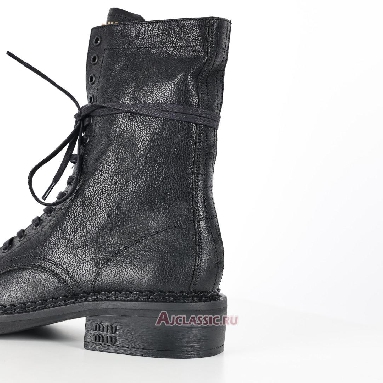 Buy Miu Miu Leather Laced Booties Black Black 5U316E_2KJ_F0002_F_G035 Quality Reps Replicas Shoes