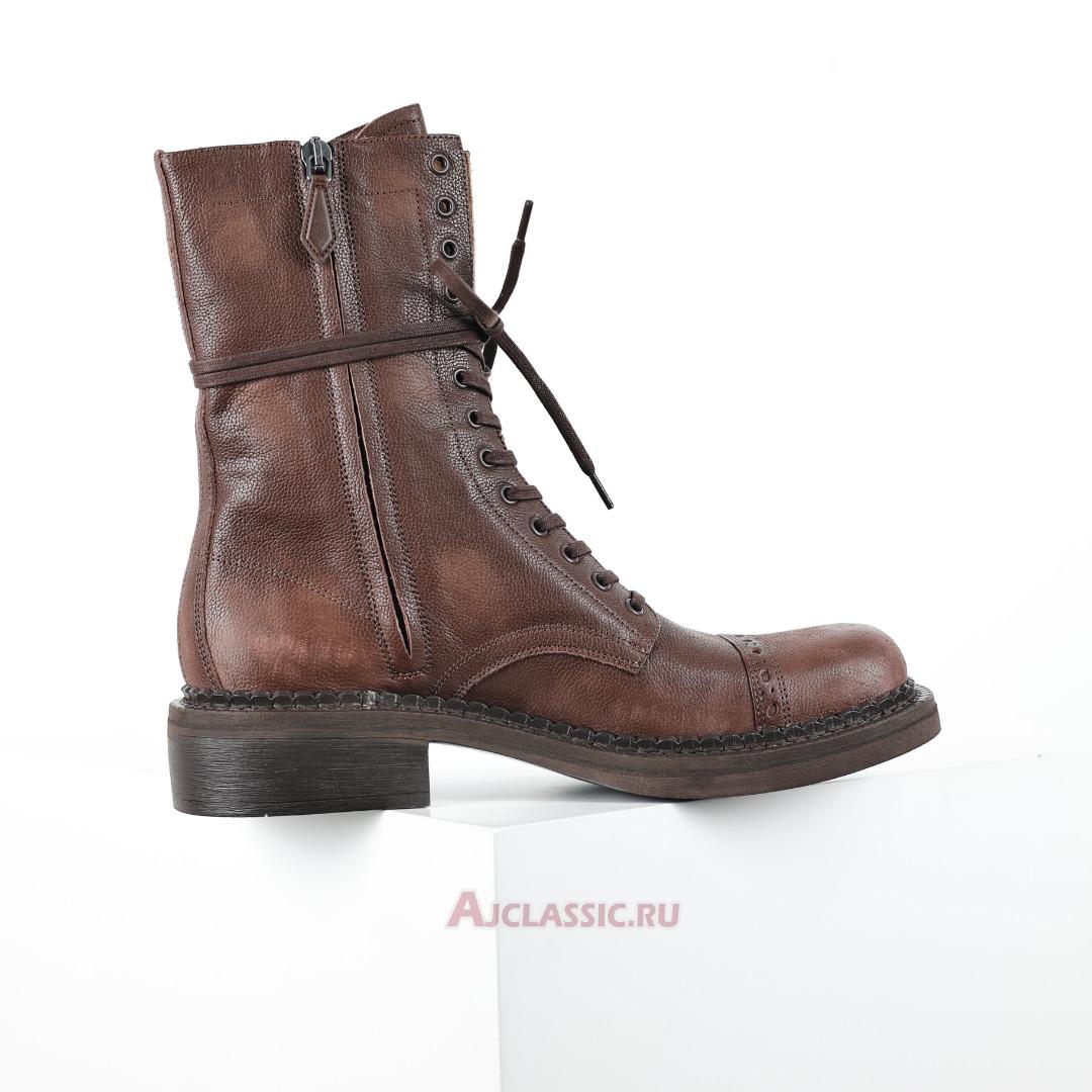 New Miu Miu Leather Laced Booties "Cocoa Brown" 5U316E_2KJ_F0324_F_G035 Shoes