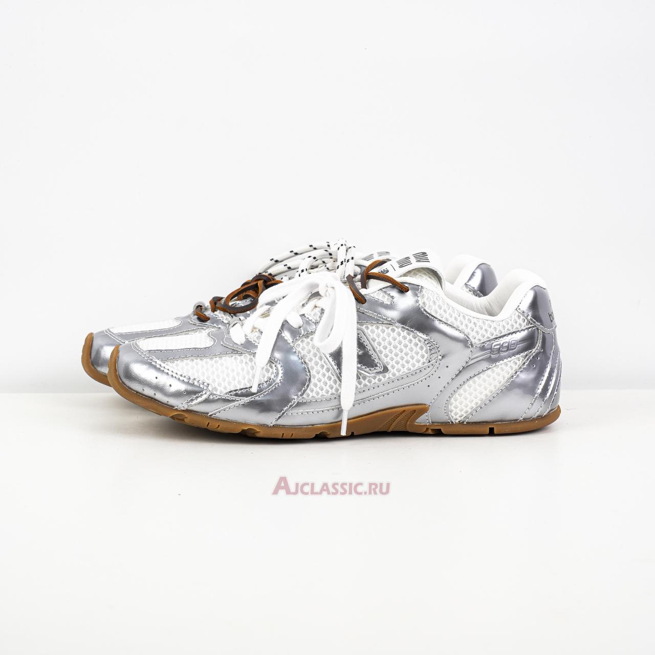 New New Balance x Miu Miu 530 SL Metallic Leather and Mesh Sneaker "Silver White" 5E165E_3L90_F0118_F_BD05 Shoes