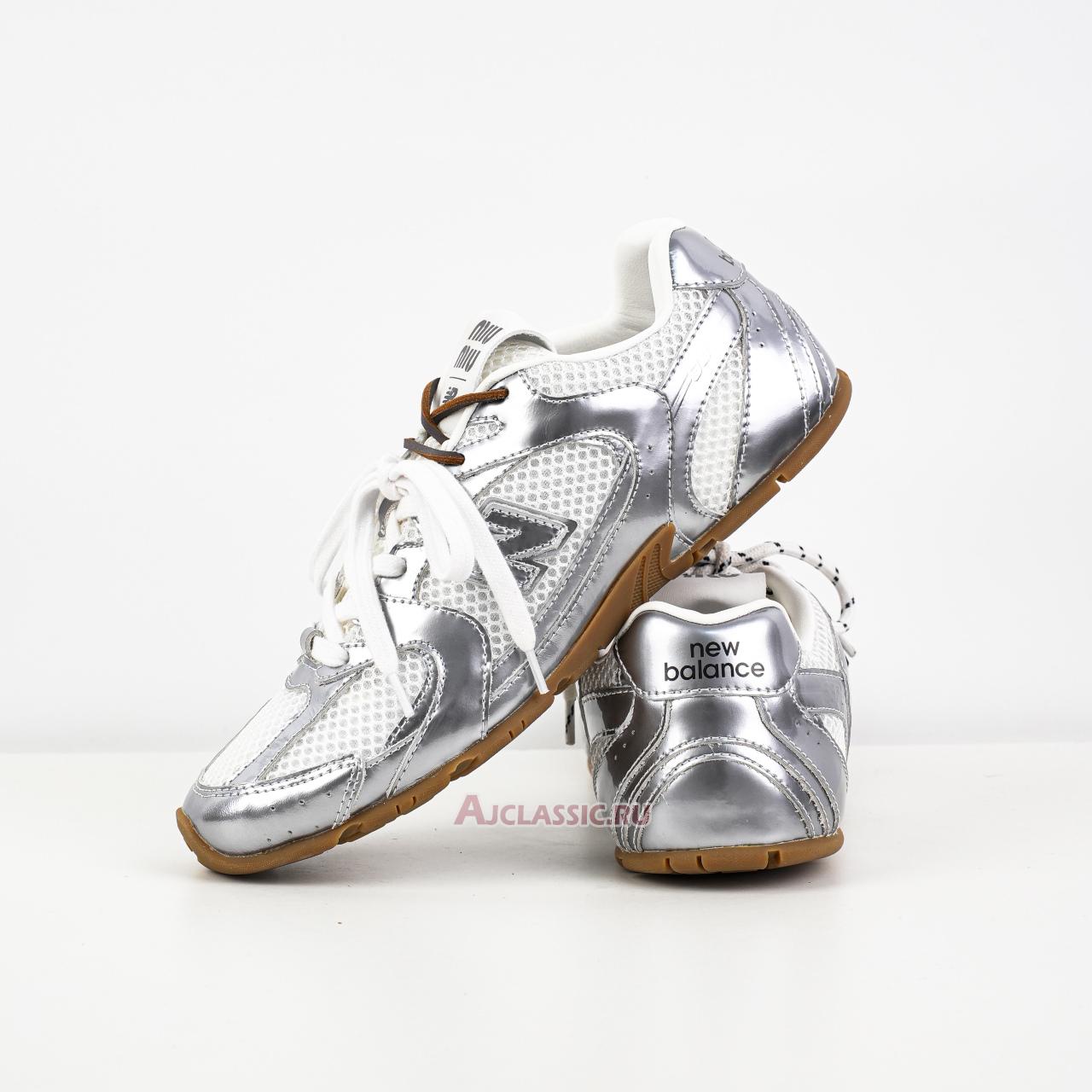 New New Balance x Miu Miu 530 SL Metallic Leather and Mesh Sneaker "Silver White" 5E165E_3L90_F0118_F_BD05 Shoes
