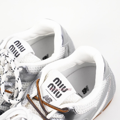 Buy New Balance x Miu Miu 530 SL Metallic Leather and Mesh Sneaker Silver White Silver 5E165E_3L90_F0118_F_BD05 Quality Reps Replicas Shoes
