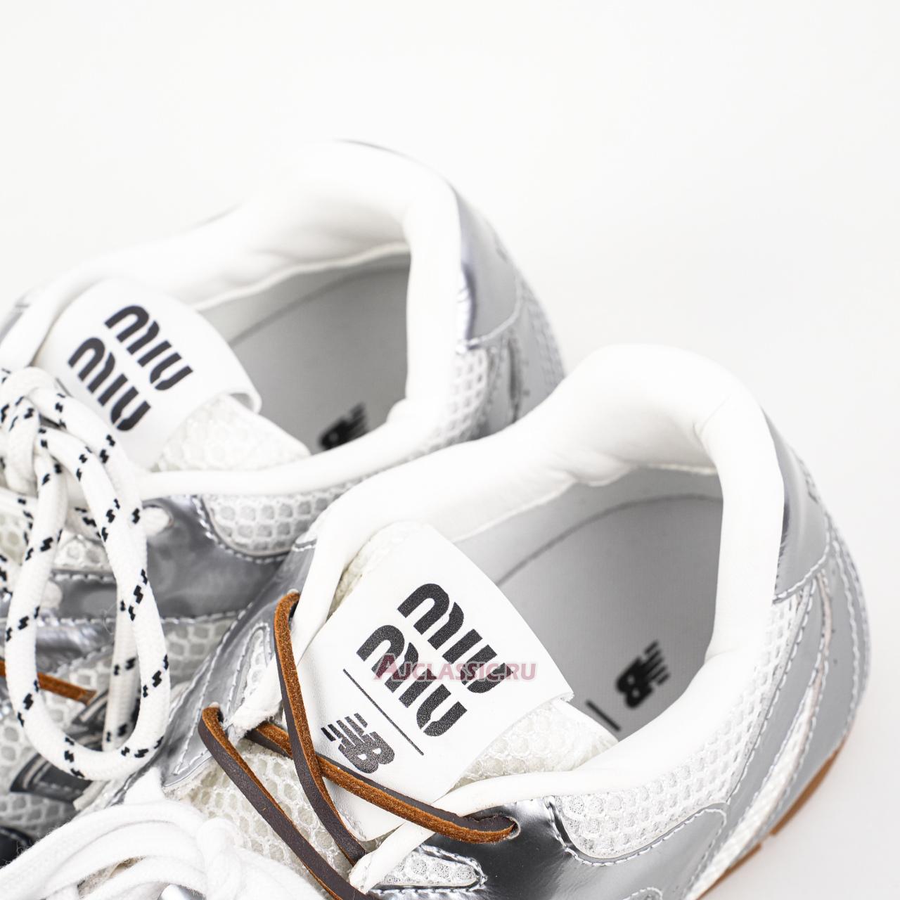 New New Balance x Miu Miu 530 SL Metallic Leather and Mesh Sneaker "Silver White" 5E165E_3L90_F0118_F_BD05 Shoes