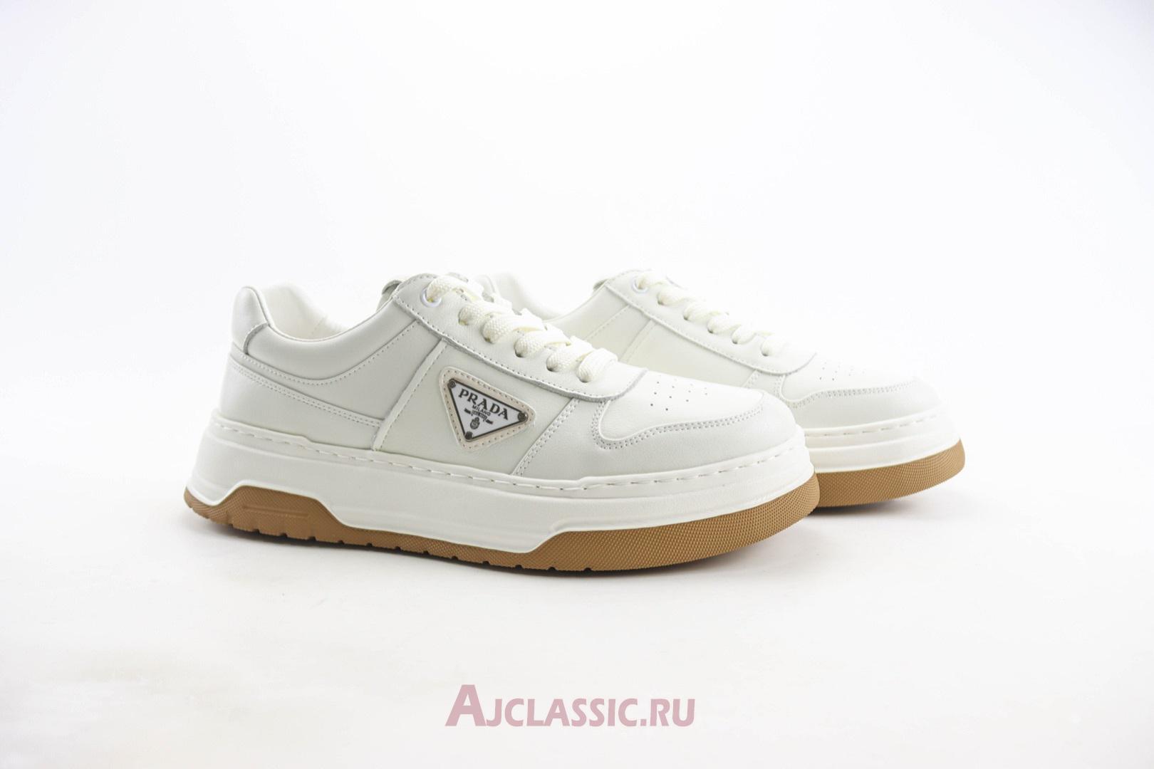 New Prada Downtown Leather Sneaker "White Gum" 1E792M_3LQB_F0009_F_050-2 Shoes