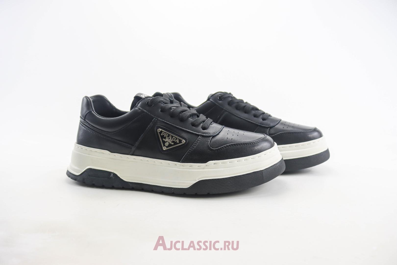 New Prada Downtown Leather Sneaker "Black White" 2EE364_3LQB_F0002_F_D001-2 Shoes