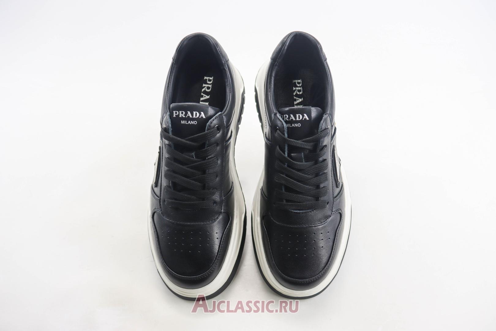 New Prada Downtown Leather Sneaker "Black White" 2EE364_3LQB_F0002_F_D001-2 Shoes