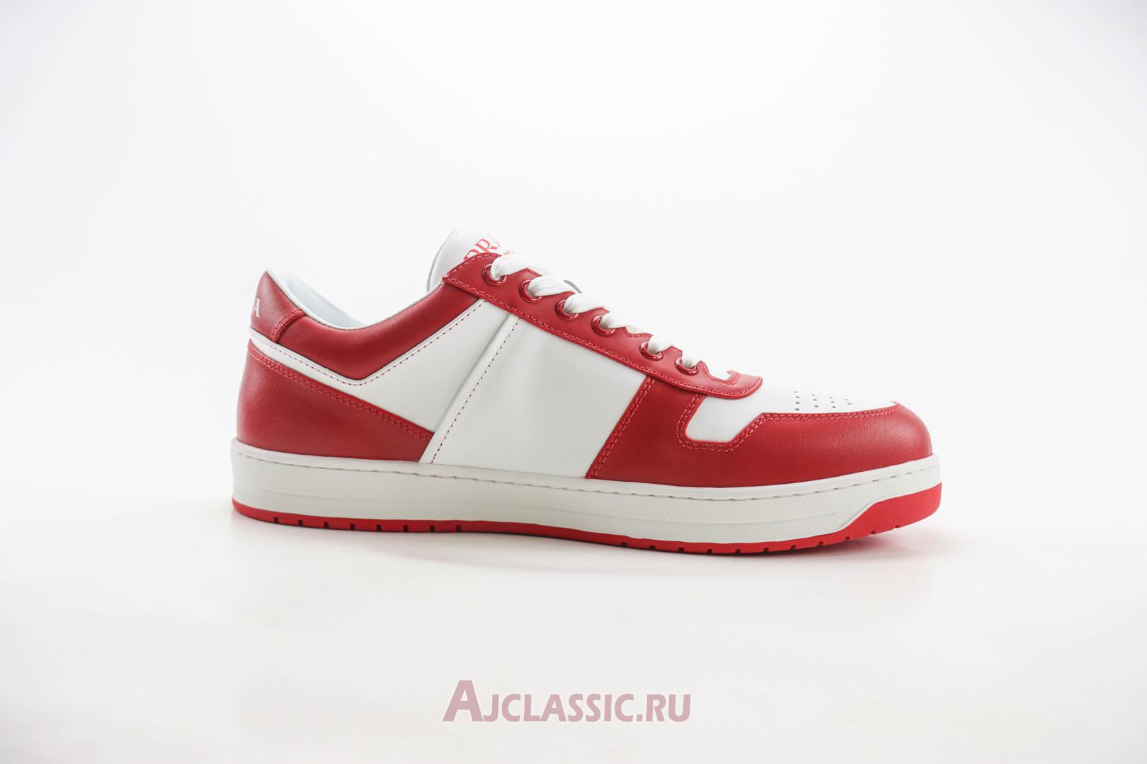 New Prada Downtown Leather Sneaker "White Lacquer Red" 2EE364_3LKG_F0O3N Shoes
