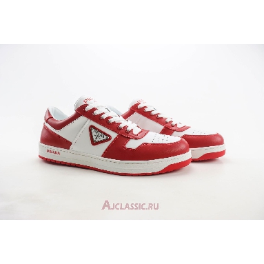 Buy Prada Downtown Leather Sneaker White Lacquer Red Red 2EE364_3LKG_F0O3N Quality Reps Replicas Shoes