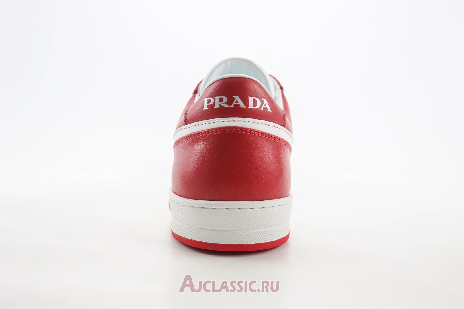 New Prada Downtown Leather Sneaker "White Lacquer Red" 2EE364_3LKG_F0O3N Shoes