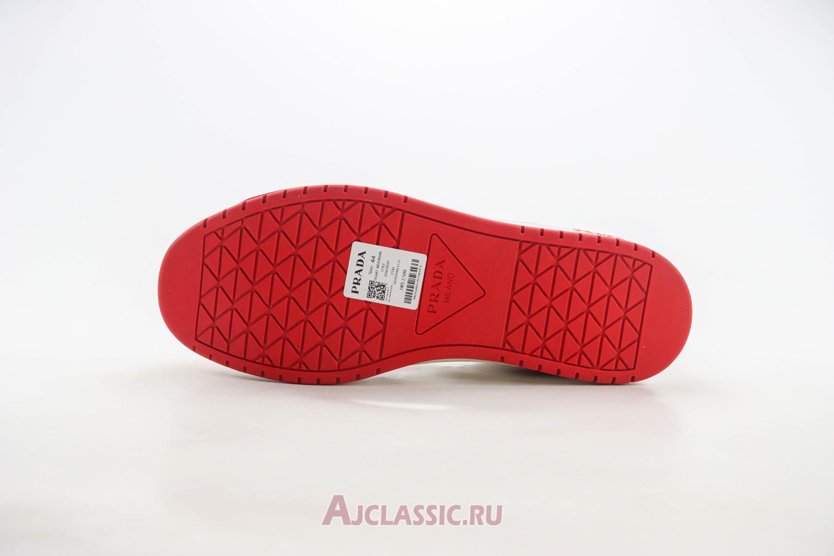 New Prada Downtown Leather Sneaker "White Lacquer Red" 2EE364_3LKG_F0O3N Shoes