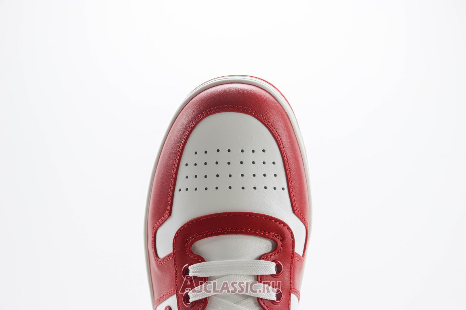 New Prada Downtown Leather Sneaker "White Lacquer Red" 2EE364_3LKG_F0O3N Shoes