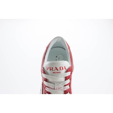 Buy Prada Downtown Leather Sneaker White Lacquer Red Red 2EE364_3LKG_F0O3N Quality Reps Replicas Shoes