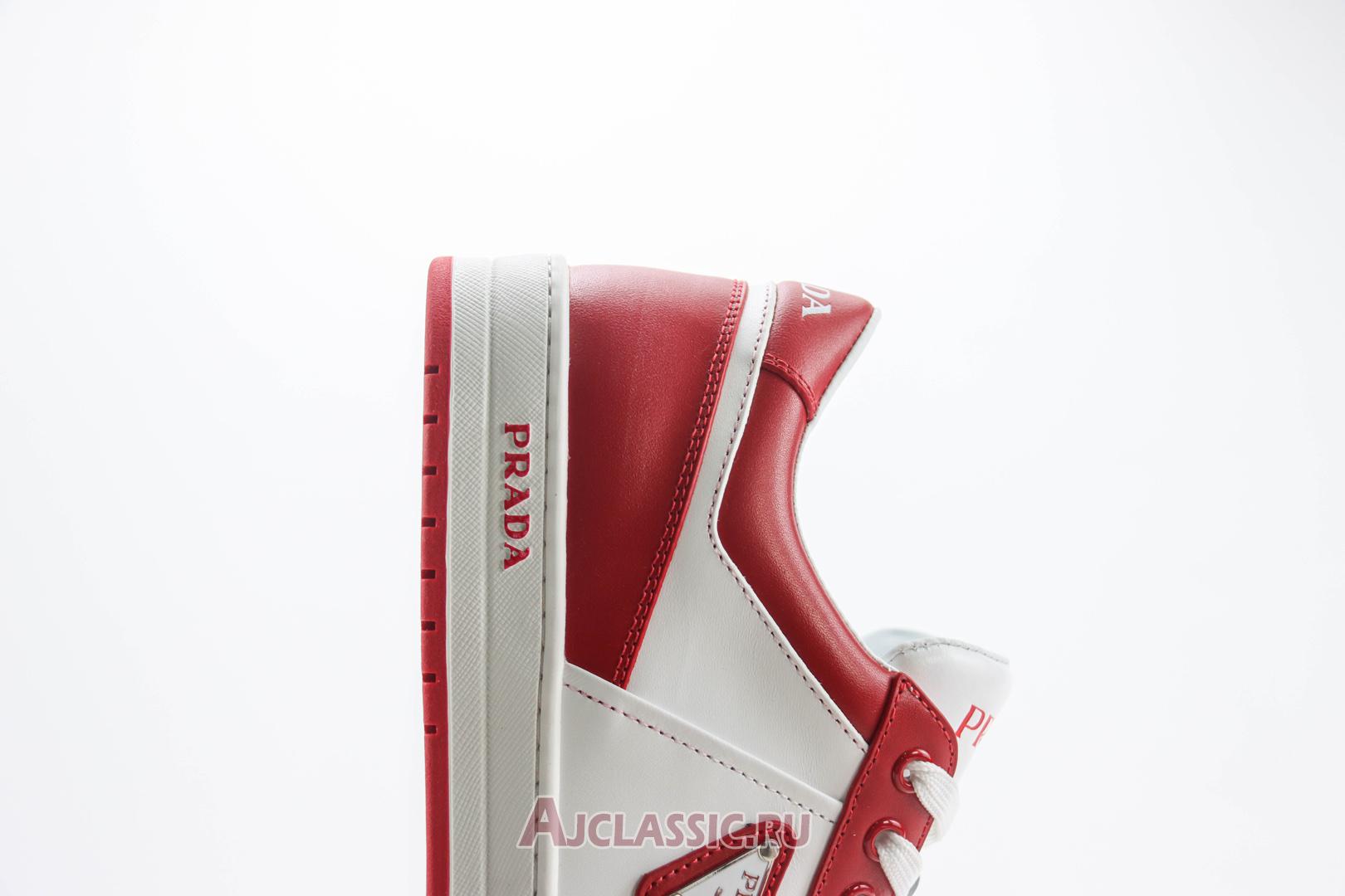 New Prada Downtown Leather Sneaker "White Lacquer Red" 2EE364_3LKG_F0O3N Shoes