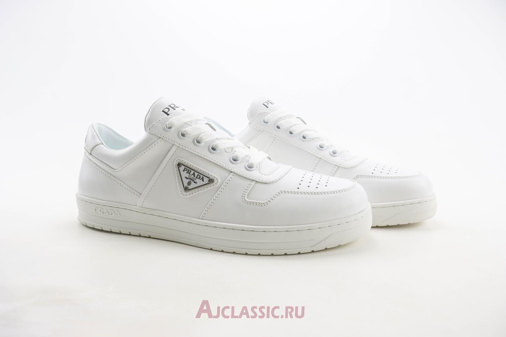 New Prada Downtown Leather Sneaker "White" 2EE364_069_F0009 Shoes