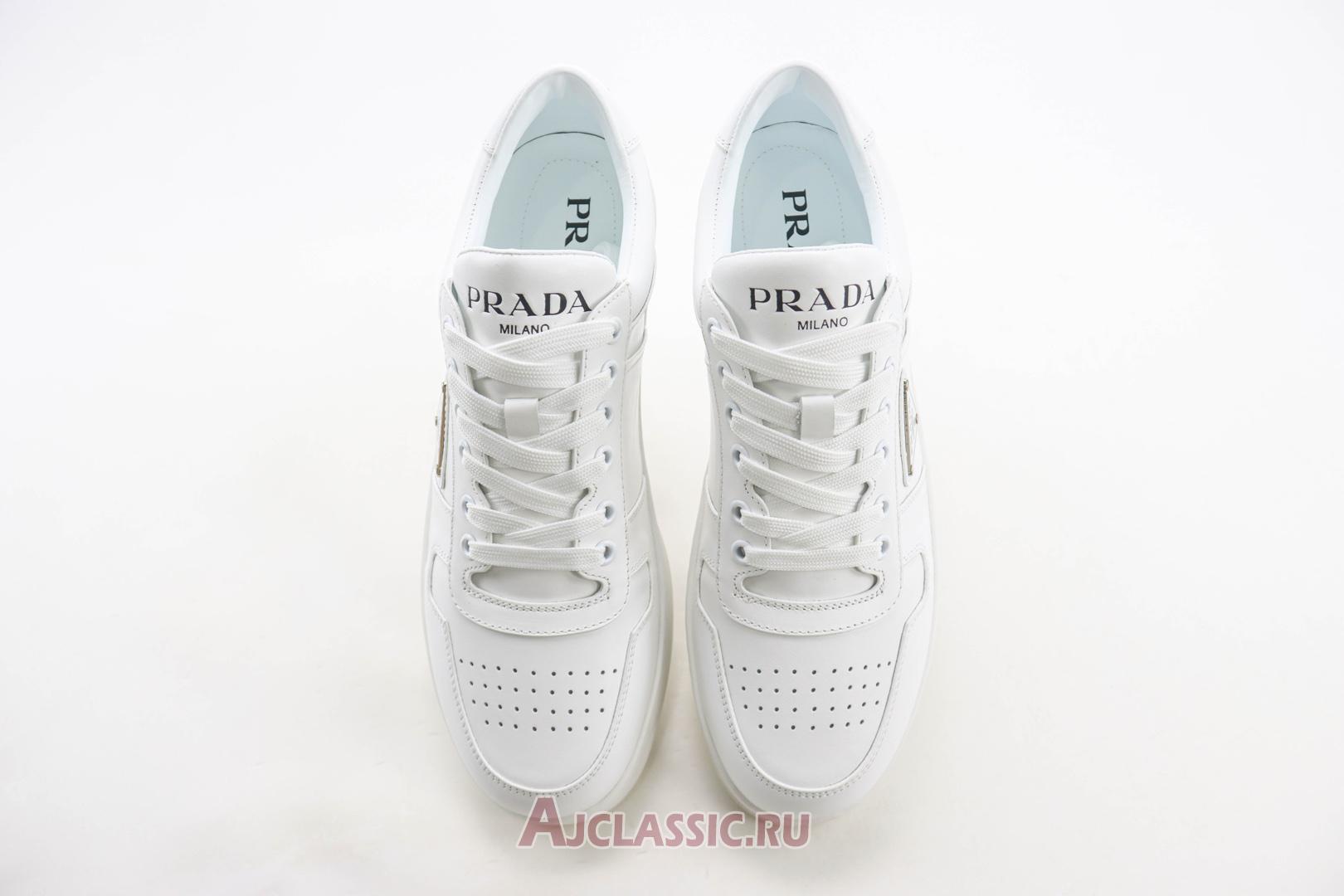 New Prada Downtown Leather Sneaker "White" 2EE364_069_F0009 Shoes