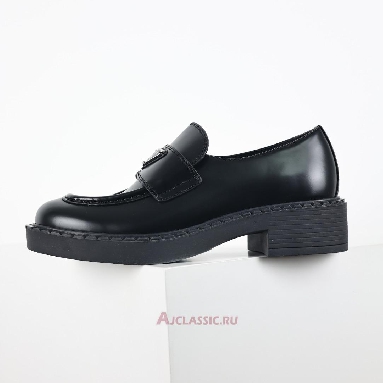 Buy Prada Chocolate Brushed Leather Loafers Black Black 2DE127_055_F0002 Quality Reps Replicas Shoes