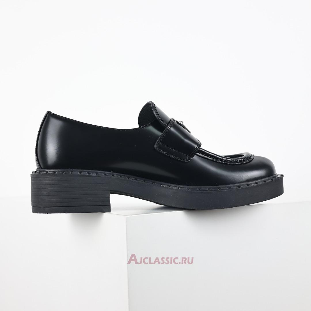New Prada Chocolate Brushed Leather Loafers "Black" 2DE127_055_F0002 Shoes