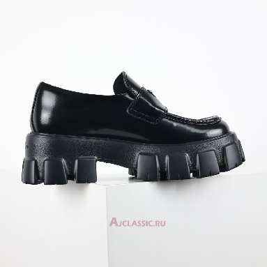 Buy Prada Brushed Leather Monolith Loafers Black Black 1D649M_B4L_F0002_F_G055 Quality Reps Replicas Shoes
