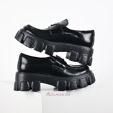 Buy Prada Brushed Leather Monolith Loafers Black Black 1D649M_B4L_F0002_F_G055 Quality Reps Replicas Shoes