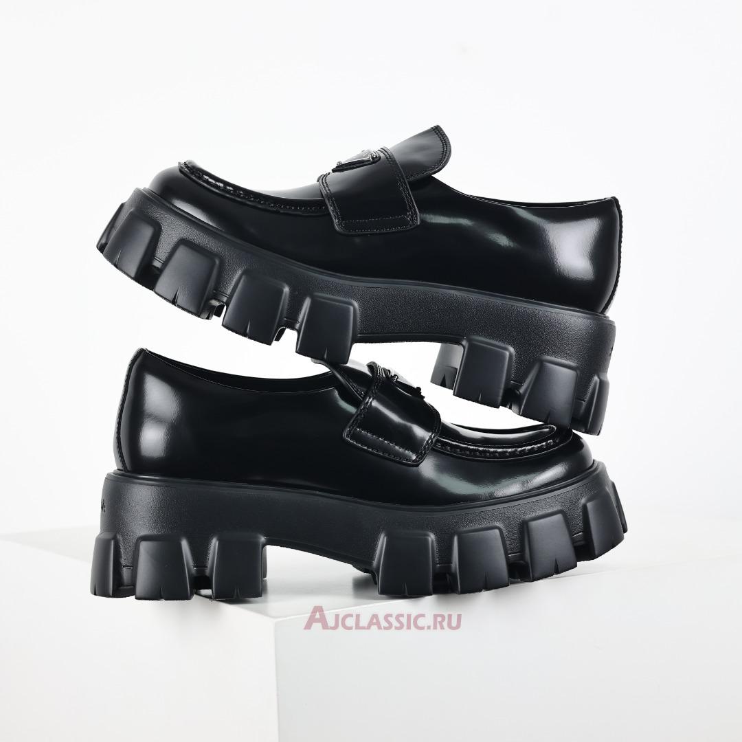 New Prada Brushed Leather Monolith Loafers "Black" 1D649M_B4L_F0002_F_G055 Shoes