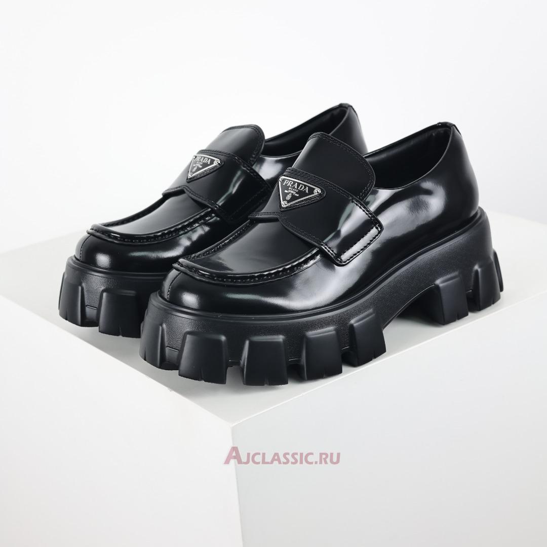 New Prada Brushed Leather Monolith Loafers "Black" 1D649M_B4L_F0002_F_G055 Shoes