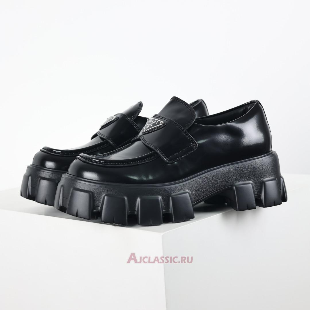 New Prada Brushed Leather Monolith Loafers "Black" 1D649M_B4L_F0002_F_G055 Shoes