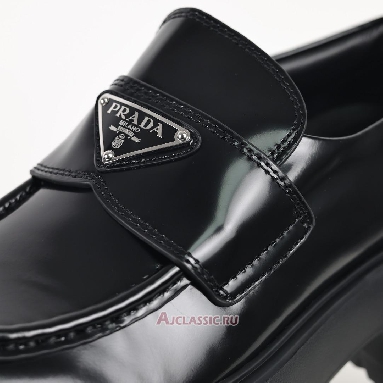 Buy Prada Brushed Leather Monolith Loafers Black Black 1D649M_B4L_F0002_F_G055 Quality Reps Replicas Shoes