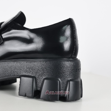 Buy Prada Brushed Leather Monolith Loafers Black Black 1D649M_B4L_F0002_F_G055 Quality Reps Replicas Shoes