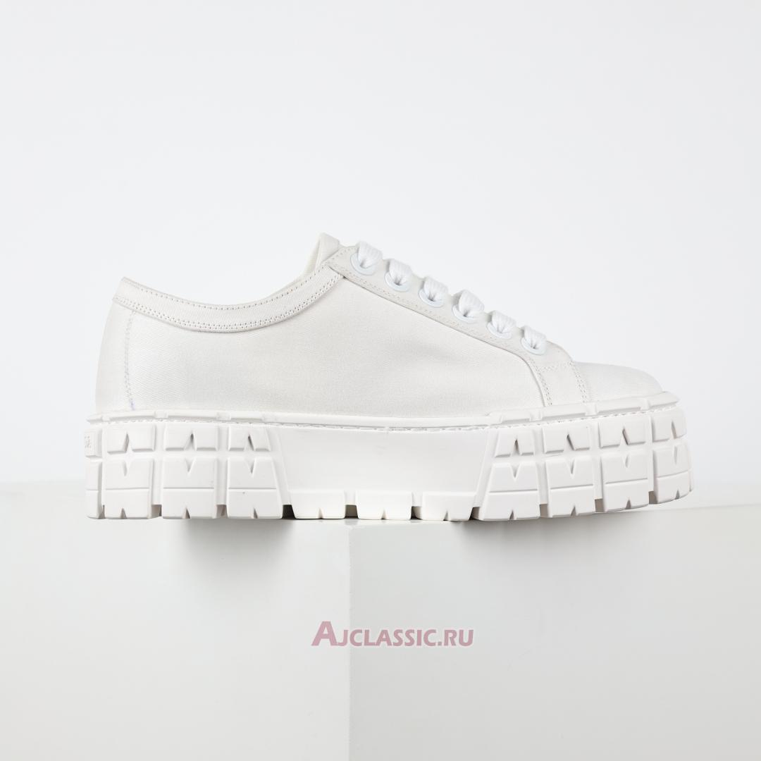 New Prada Gabardine Wheel Platform Sneakers "White" 1E260M_3LFX_F0009 Shoes