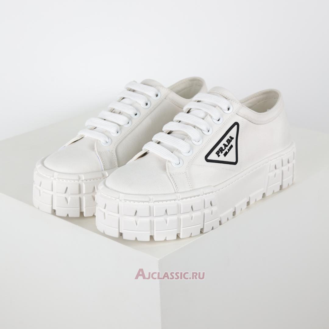 New Prada Gabardine Wheel Platform Sneakers "White" 1E260M_3LFX_F0009 Shoes
