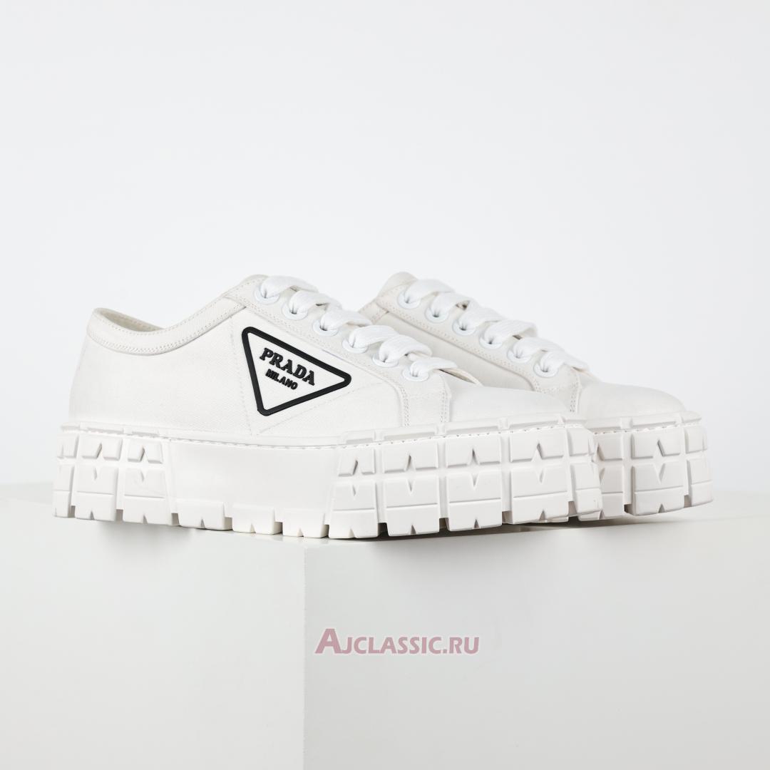 New Prada Gabardine Wheel Platform Sneakers "White" 1E260M_3LFX_F0009 Shoes