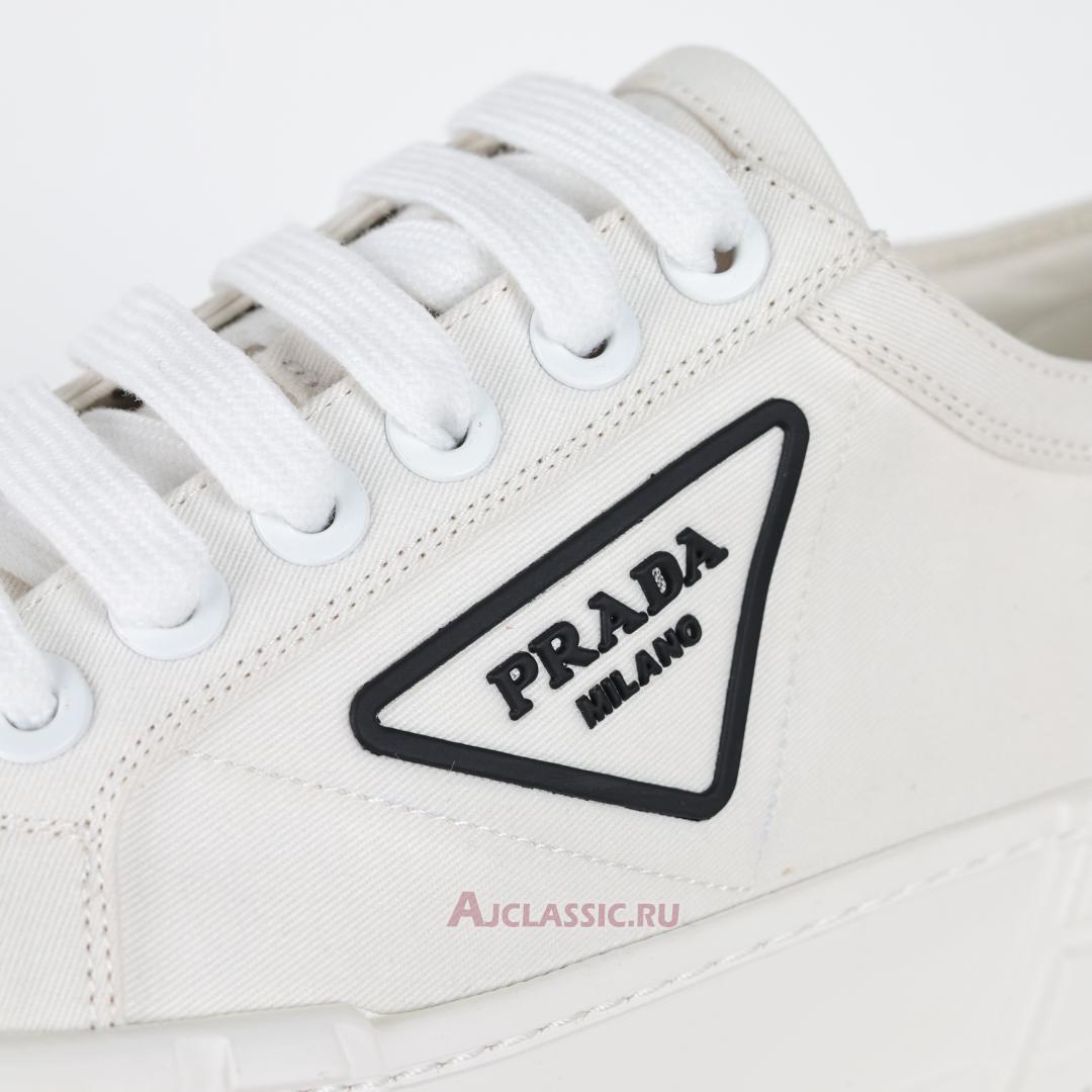 New Prada Gabardine Wheel Platform Sneakers "White" 1E260M_3LFX_F0009 Shoes