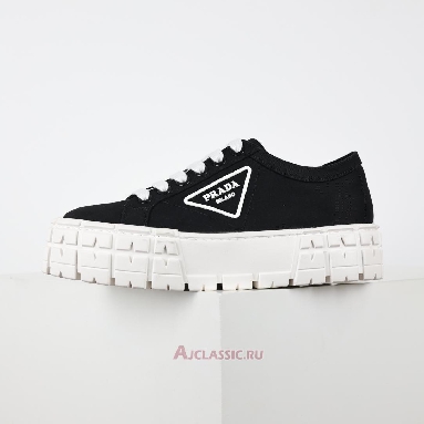 Buy Prada Gabardine Wheel Platform Sneakers Black White Black 1E260M_3LFX_F0632 Quality Reps Replicas Shoes