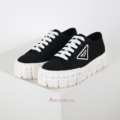 Buy Prada Gabardine Wheel Platform Sneakers Black White Black 1E260M_3LFX_F0632 Quality Reps Replicas Shoes