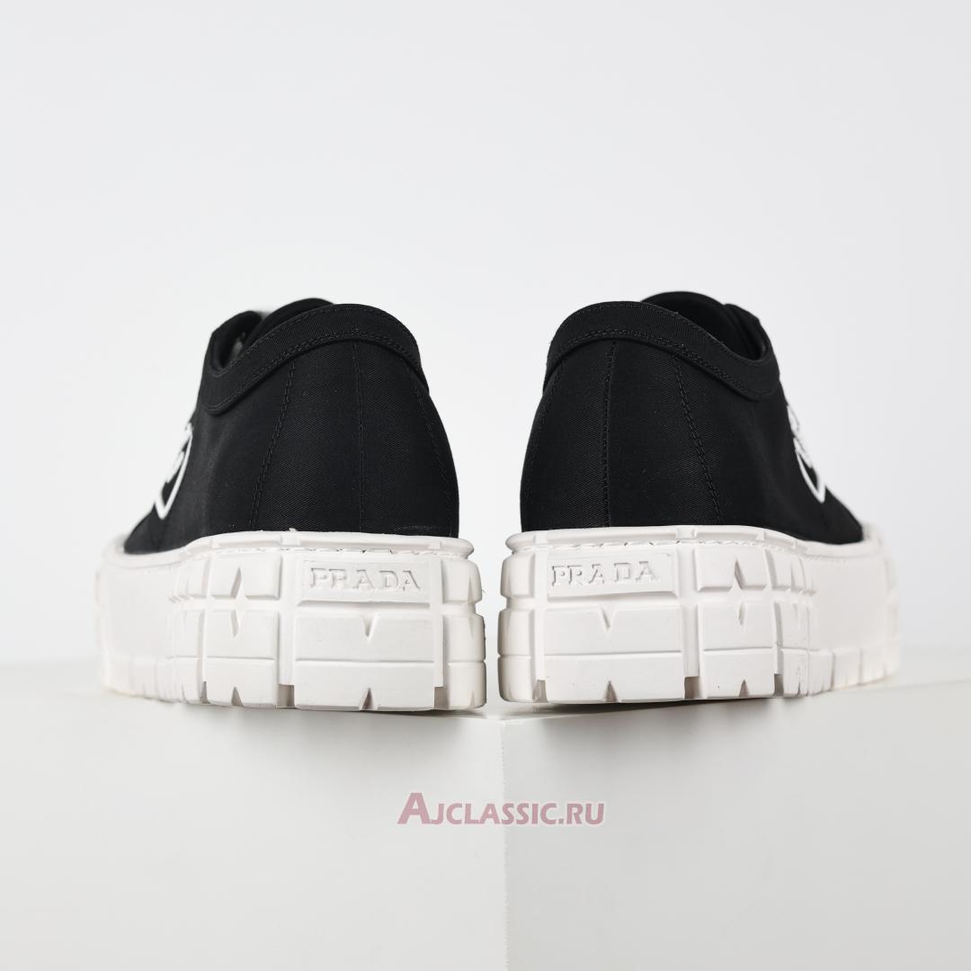 New Prada Gabardine Wheel Platform Sneakers "Black White" 1E260M_3LFX_F0632 Shoes