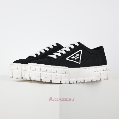 Buy Prada Gabardine Wheel Platform Sneakers Black White Black 1E260M_3LFX_F0632 Quality Reps Replicas Shoes
