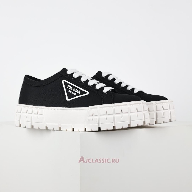 Buy Prada Gabardine Wheel Platform Sneakers Black White Black 1E260M_3LFX_F0632 Quality Reps Replicas Shoes