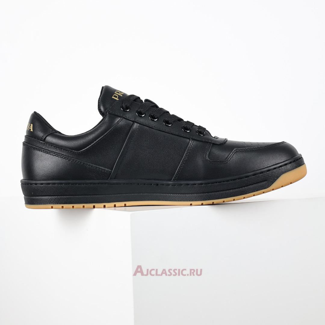 New Prada Downtown Leather Sneakers "Black Gold" 2EE364_038_F0633 Shoes