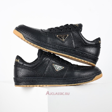 Buy Prada Downtown Leather Sneakers Black Gold Black 2EE364_038_F0633 Quality Reps Replicas Shoes