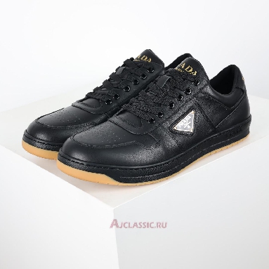 Buy Prada Downtown Leather Sneakers Black Gold Black 2EE364_038_F0633 Quality Reps Replicas Shoes
