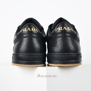 Buy Prada Downtown Leather Sneakers Black Gold Black 2EE364_038_F0633 Quality Reps Replicas Shoes