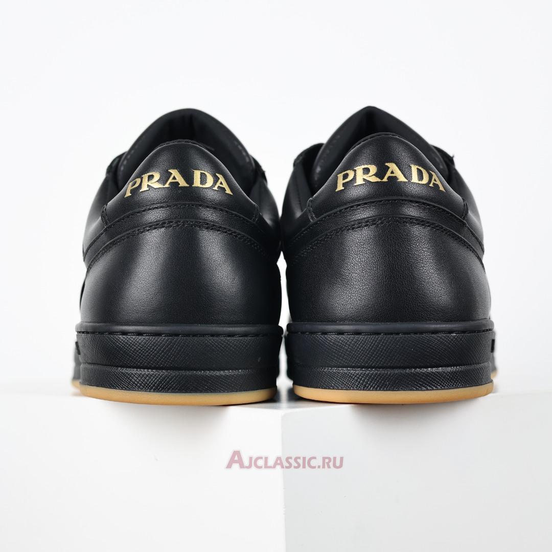 New Prada Downtown Leather Sneakers "Black Gold" 2EE364_038_F0633 Shoes