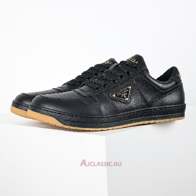 Buy Prada Downtown Leather Sneakers Black Gold Black 2EE364_038_F0633 Quality Reps Replicas Shoes
