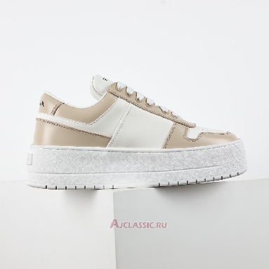 Buy Prada Downtown Bold Leather Sneakers Ecru Beige 1E792M_3LPG_F0P09_F_050 Quality Reps Replicas Shoes