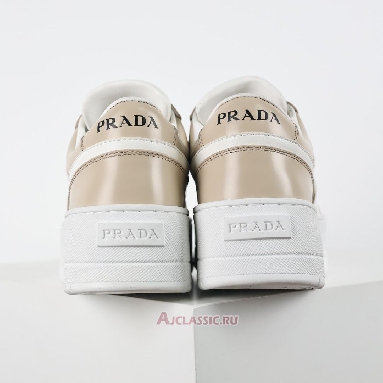Buy Prada Downtown Bold Leather Sneakers Ecru Beige 1E792M_3LPG_F0P09_F_050 Quality Reps Replicas Shoes